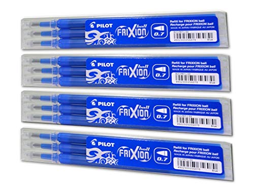 Ricarica per penna roller Frixion BLS-FR7, 0,4 mm, blu, 4 set da 3
