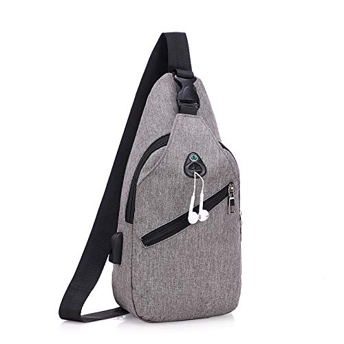 QXuan Zaino Monospalla Borsello Uomo Tracolla Portatile Sportivo Spalla Sling Bag Borsa Outdoor Bike Chest Shoulder Bag (Grigio)