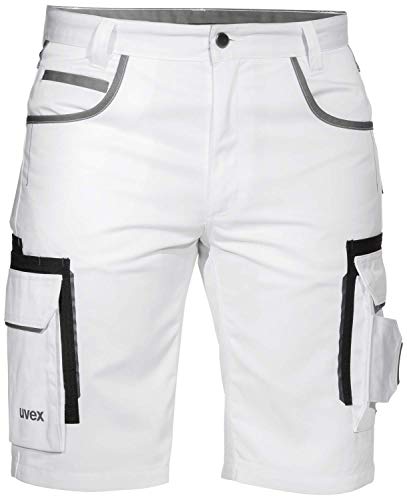 Uvex Tune-Up - Pantaloncini da Lavoro da Uomo - Pittore - Bermuda da Lavoro con Tasche - Bianco