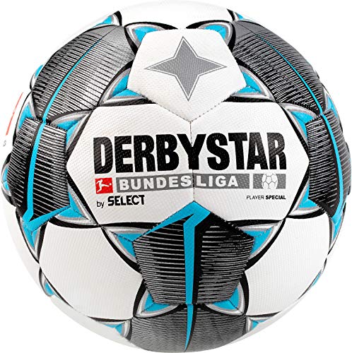 Derbystar – Pallone da calcio per il tempo libero, misura 5, 395 – 410 g, design ufficiale della Bundesliga stagione 2019/2020