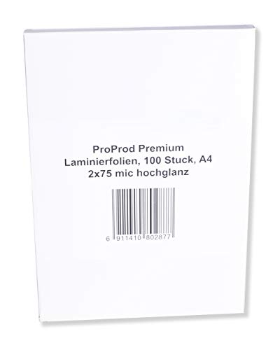 ProProd - Pouch lucidi per plastificazione, 150 micron, formato A4, confezione da 100