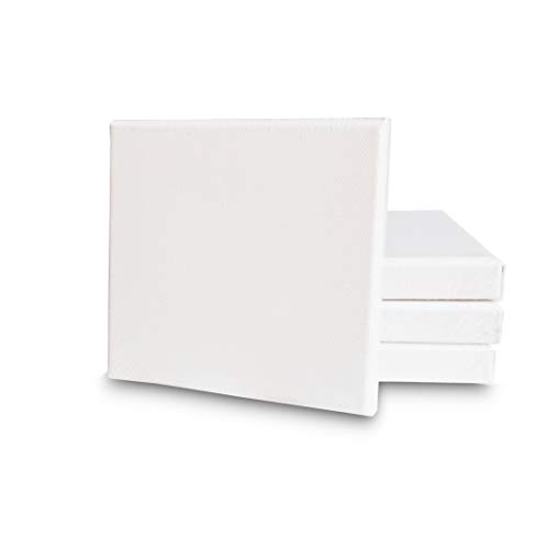 Eono by Amazon - Tela Allungata 15 cm x 15 cm Set di 4 Cotone Bianco 100%