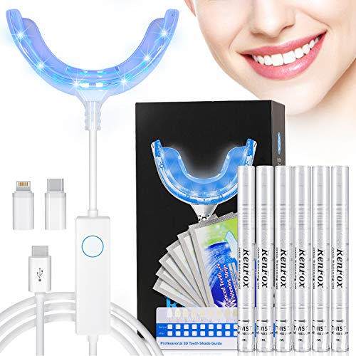 Sbiancamento dei denti,Gel Sbiancante per Denti, Teeth Whitening Kit,Sbiancante Denti Led blu e Gel Sbiancante Denti,per Pulizia e Sbiancamento dei Denti