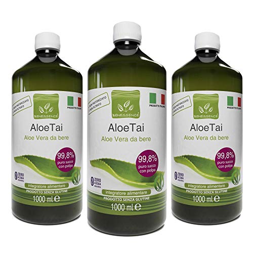 Succo e Polpa di Aloe Vera da Bere Non Pastorizzato e Non Filtrato - 3L