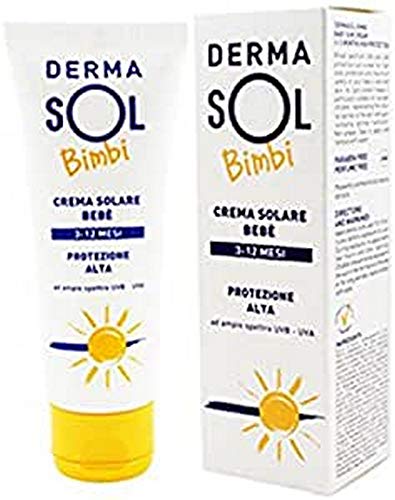 Dermasol Crema solare per Bambini, Protezione alta, 3 – 12 mesi, 75 ml