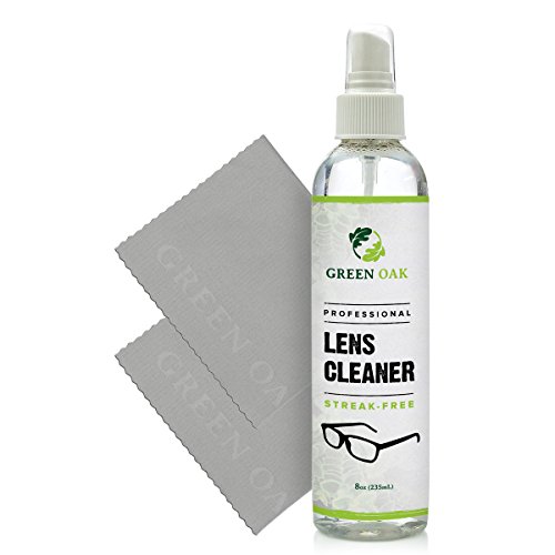 Green Oak Spray per la pulizia delle lenti per obiettivi, fotocamere e altri obiettivi: pulisce delicatamente batteri, impronte digitali, polvere, olio 8 Oz
