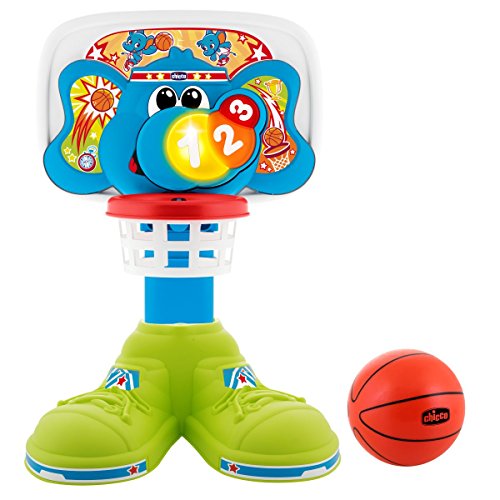 Chicco Fit&Fun Basket League, Canestro elettronico, Altezza regolabile fino a 58 cm, 18 mesi - 5 anni