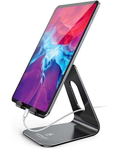 Lamicall Supporto Tablet, Supporto Tablet Regolabile - Universale Supporto Stand Dock per 2020 iPad Pro 9.7, Pro 10.5, Pro 12.9, iPad Air mini 2 3 4, Samsung, iPhone, Samsung Tab, Altri Tablets - Nero