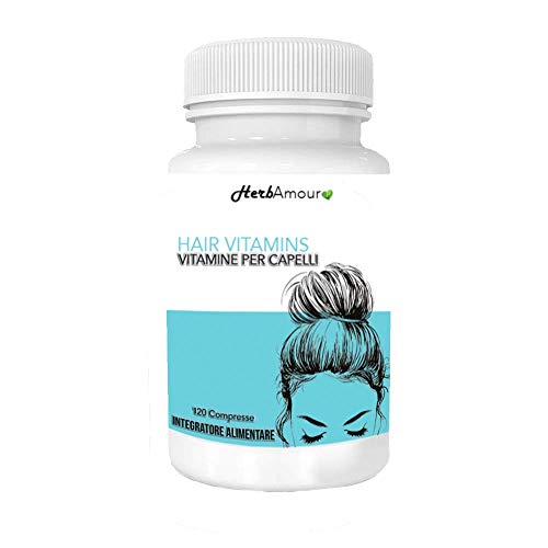HerbAmour Hair Vitamins Biotina I Integratore Alimentare Per Capelli Donna I Anticaduta, Rinforzante, Per Bellezza E Crescita I Formulazione Innovativa Con Biotina I 120 Compresse Ad Alto Dosaggio