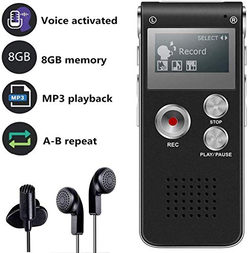 BIGFOX Registratore Vocale Digitale 8GB di Memoria USB Registratore Vocale Portatile