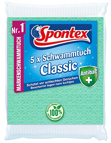 Spontex - Panno spugna Classic, 1 Confezione da 5 pezzi