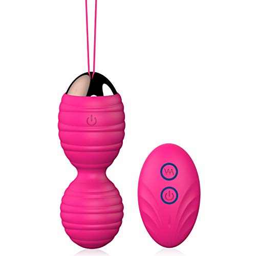 MELO Kegel Balls,Silicone Premium Palline Kegel Per Donna con 12 Vibrazioni e Telecomando, Pesi Per Esercizi Kegel Per Controllo Della Vescica E Pavimento Pelvico (Kegel balls red)