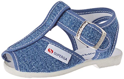 SUPERGA 1200-COTJ, Sandali con Cinturino a T Unisex-Bambini, Blu (Jeans C50), 21 EU