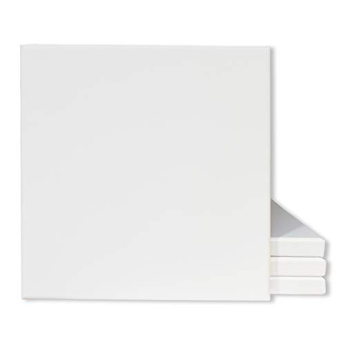 Eono by Amazon - Tela Allungata 30 cm x 30 cm Set di 4 Cotone Bianco 100%