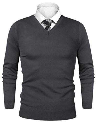 iClosam Maglioni Uomo Invernali Collo Alto con Zip Pullover Giacca in Maglia Maglione Sweater Invernale (Grigio Scuro, XXXXL)
