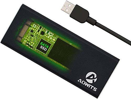 ADWITS USB 3.0 UASP a SATA NGFF M.2 2230/2242/2260/2280 Key B o B & M SSD SuperSpeed Adattatore, custodia esterna per M.2 SSD DREVO Crucial Transcend e altro, Nero