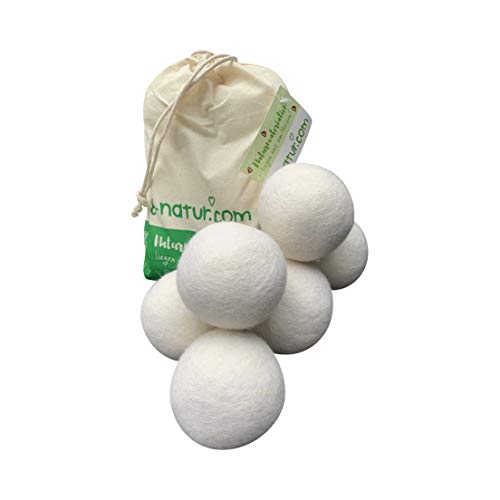 8-Natur, set di palline per asciugatrice XXL in confezione da 6, alternativa naturale a sostanze chimiche in lana merino pura al 100%Gli asciugamani morbidi escono più velocemente dall'asciugatrice.