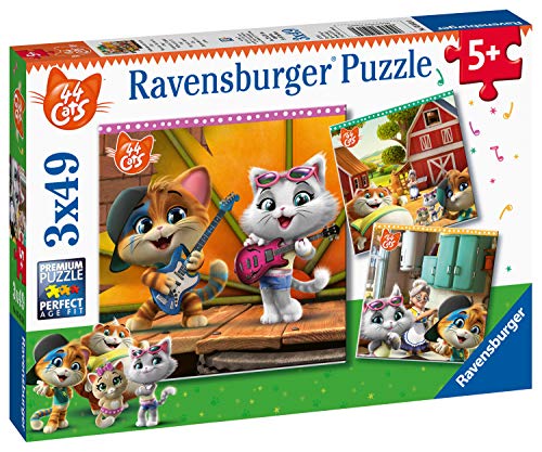 Ravensburger 44 Gatti Puzzle, 3 x 49 Pezzi, 05013