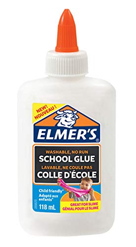 Elmer’s Colla Vinilica per la Scuola, Lavabile, Ottima per Realizzare Slime, Bianco, 118 ml, 1 Pezzo