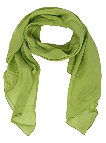 Zwillingsherz, foulard di seta per donne e ragazze, in tinta unita, accessorio elegante, in cotone, sciarpa di seta, stola da spalla o fazzoletto verde Taglia unica