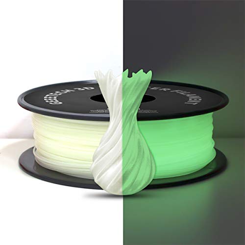 Filamento PLA 1.75mm Grigio Bianco, PLA Fluorescente, GEEETECH Stampante 3D Filamento PLA Glow In The Dark 1kg Spool