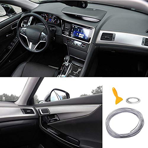 Car Trim Strip linea,fai da te Car Styling interni modanature Decorazione,5M (argento)