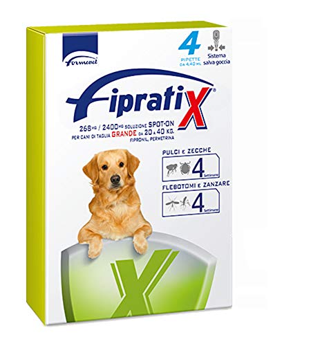 Fipratix antiparassitario per pulci zecche flebotomi e zanzare in pipette per cani giganti