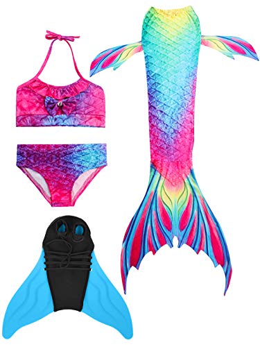 Wishliker Coda da Sirena Cosplay Costumi da Bagno per Nuotare per Ragazze