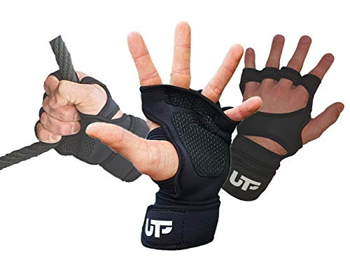 UTP Guanti da Palestra,Crossfit,Outdoor e Sollevamento Pesi con Fascia poggiapolso,Unisex(Uomo,Donna) Taglie M,L,XL,Adatto per Qualsiasi Sport,paracalli,Palmo siliconato con Eccellente Grip