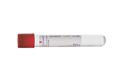 Vacutainer VS367896 siero tubo di plastica, diametro 16 mm, lunghezza 100 mm, confezione da 100, rosso