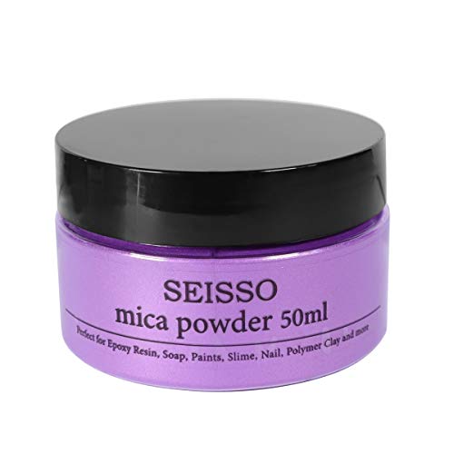 SEISSO Pigmenti Resina Mica Powder 50g Colori Pigmenti in Polvere per Slime, Resina Epossidica, Candele, Acquerello, Cosmetici (Porpora)