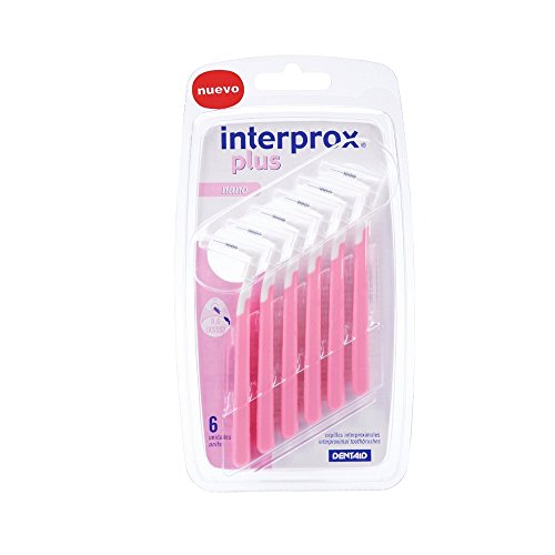 Interprox 0,38 mm rosa Plus Interproximal spazzolino Nano – Confezione da 6.