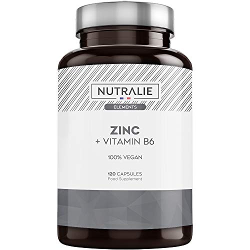 Zinco ad Alto Dosaggio, Puro e Vegano | Antiossidante e Contribuisce al Normale Sistema Immunitario con Zinco Citrato e Vitamina B6 Alto Assorbimento | 120 Nutralie Vegan Capsule