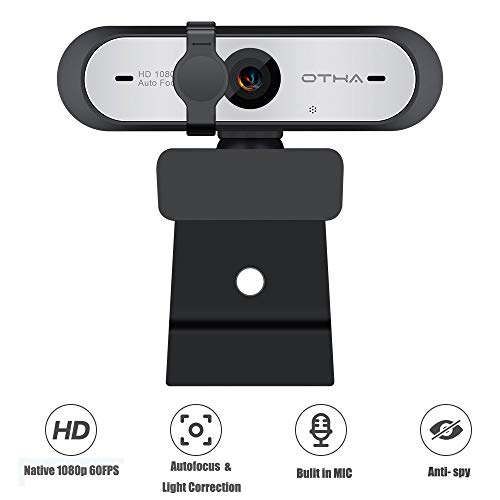 OTHA Webcam 1080p Full HD con Messa a Fuoco Automatica, per Video Chat e Registrazione, Compatibile con Skype, Zoom