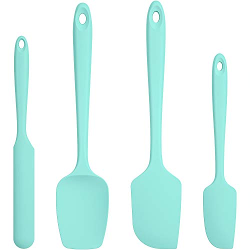 U-Taste Set 4 Spatole in Silicone - Cucchiai e Spatole Resistenti al Calore Fino a 315ºC - Silicone Antiaderente con Nucleo in Acciaio Inossidabile (Verde Acqua)