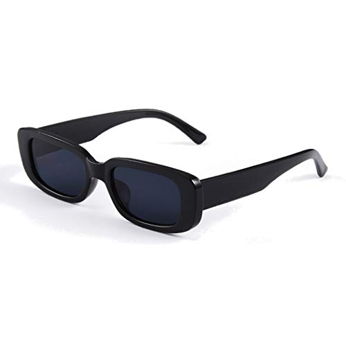Long Keeper Occhiali da sole rettangolari UV400 protezione occhiali da guida retrò per le donne (Black)