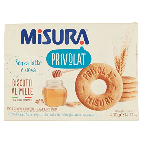 Misura - Privolat, Biscotti al Miele Italiano, Senza Latte e Uova - 3 confezioni da 400 g [1200 g]