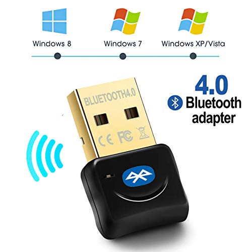 Maxesla Adattatore Bluetooth USB Bluetooth 4.0 Adattatore Plug And Play, 20M Bluetooth Trasmettitore e Ricevitore per Cuffie, Altoparlanti, Tastiera ect, Compatibile con Windows 10/8/7/XP/Vista Nero