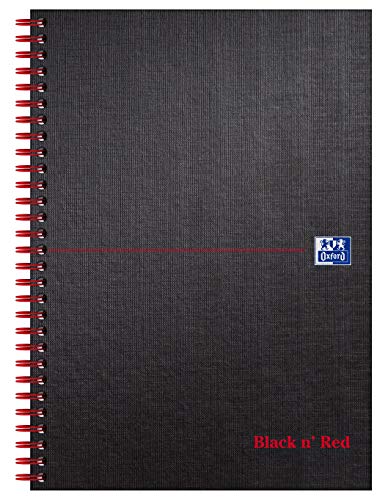 Oxford Black N 'Red B5 Wirebound Hardback Ruled e perforato notebook – nero opaco