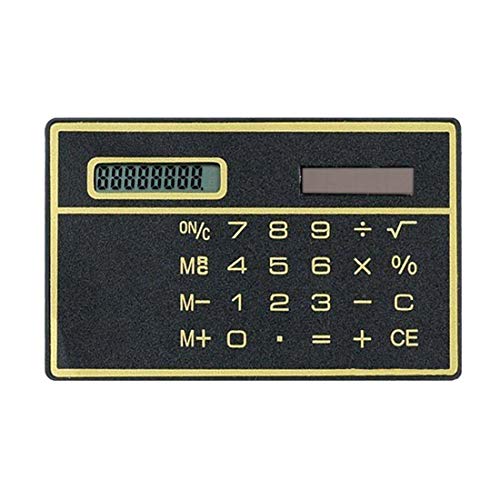 Calcolatrice di energia solare ultra sottile a 8 cifre con touch screen design di carta di credito mini calcolatrice portatile per la scuola di commercio (nero)