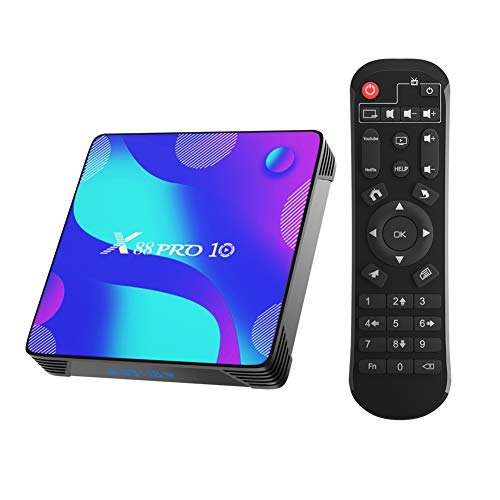 Android 10.0 TV Box,4GB RAM 32GB ROM RK3318 Quad-Core 64bit Cortex-A53 Support 2.4/5.0GHz dual-band Wifi BT4.0 3D 4K 1080P H.265 10/100M Ethernet HDMI2.0 Smart TV BOX