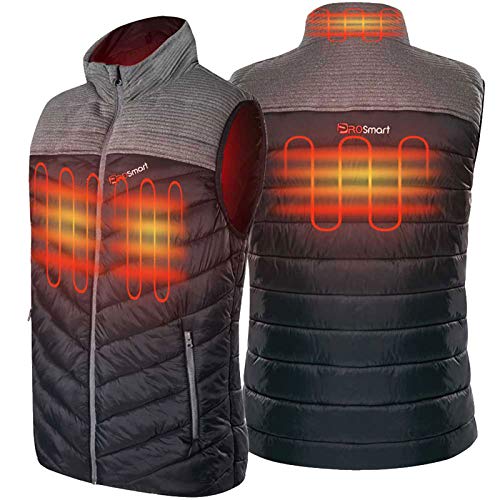 PROSmart Gilet riscaldato da Uomo Leggero Gilet Riscaldamento con USB Batteria (M)