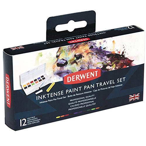 Derwent 2302636 Inktense Paint pan set da viaggio (confezione da 12), multi