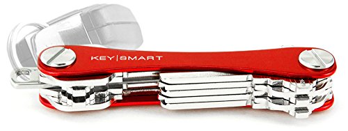 KeySmart - Portachiavi e organizzatore di chiavi compatto (max. 14 chiavi, Rossa)