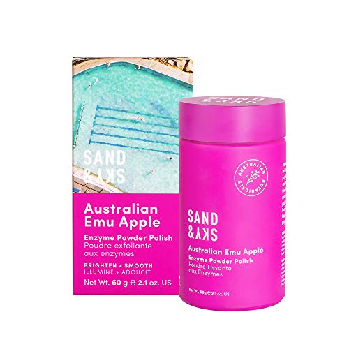 Sand & Sky - Polvere esfoliante agli enzimi della mela degli emù Australiana - peeling per il viso e detergente viso con enzimi della papaia, olio di jojoba e vitamina C antiossidante