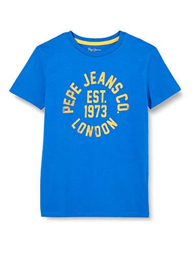 Pepe Jeans Anthony T-Shirt, Blu (554electric Blue 554), 8-9 Anni (Taglia Produttore: 8) Bambino