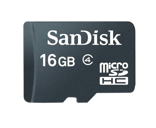 SanDisk Scheda di Memoria MicroSDHC 16 GB Classe 4 [Imballaggio apertura facile di Amazon]