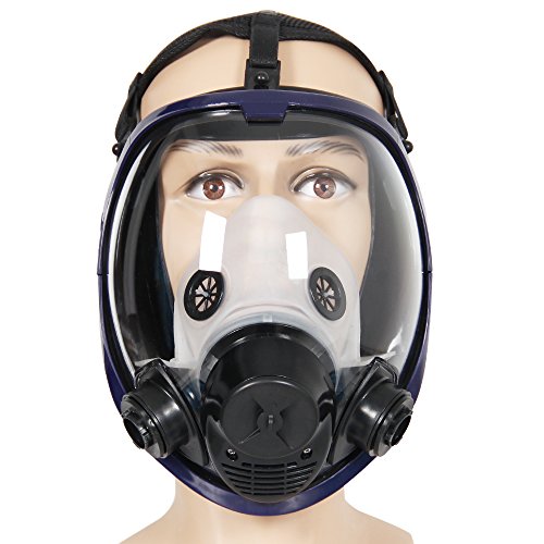 Maschera integrale antigas funzione 2-in-1 6800, con respiratore, in silicone, per verniciatura