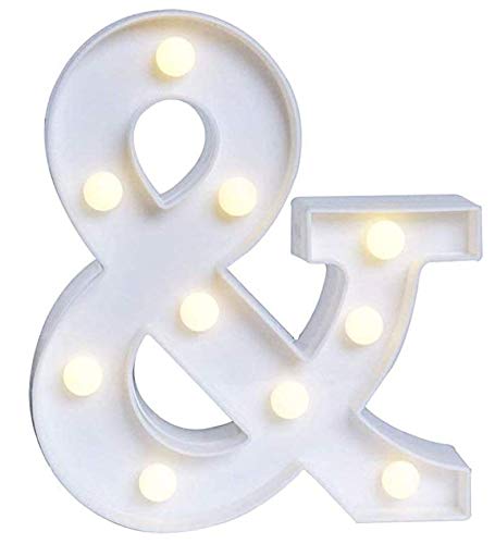 Yuna Lettere Luminose LED Lettere Decorative a LED Lettere dell'alfabeto Bianco (&)