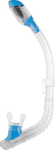 Cressi Minidry Tubo Snorkel Dry di ridotte dimensioni per Bambini e Ragazzi, Trasparente/Blu, Standard